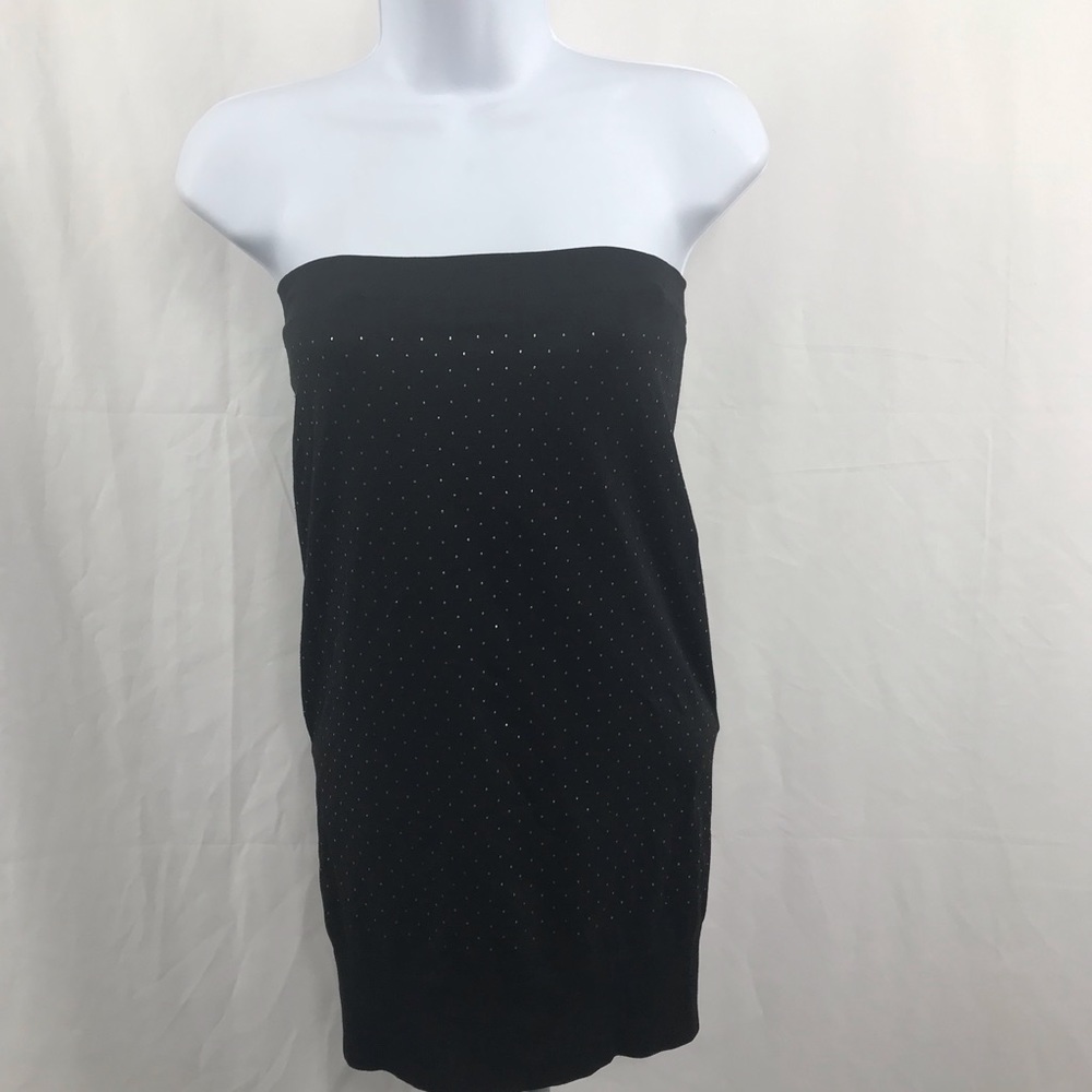 Black & silver tube top short dress blue chic s/m